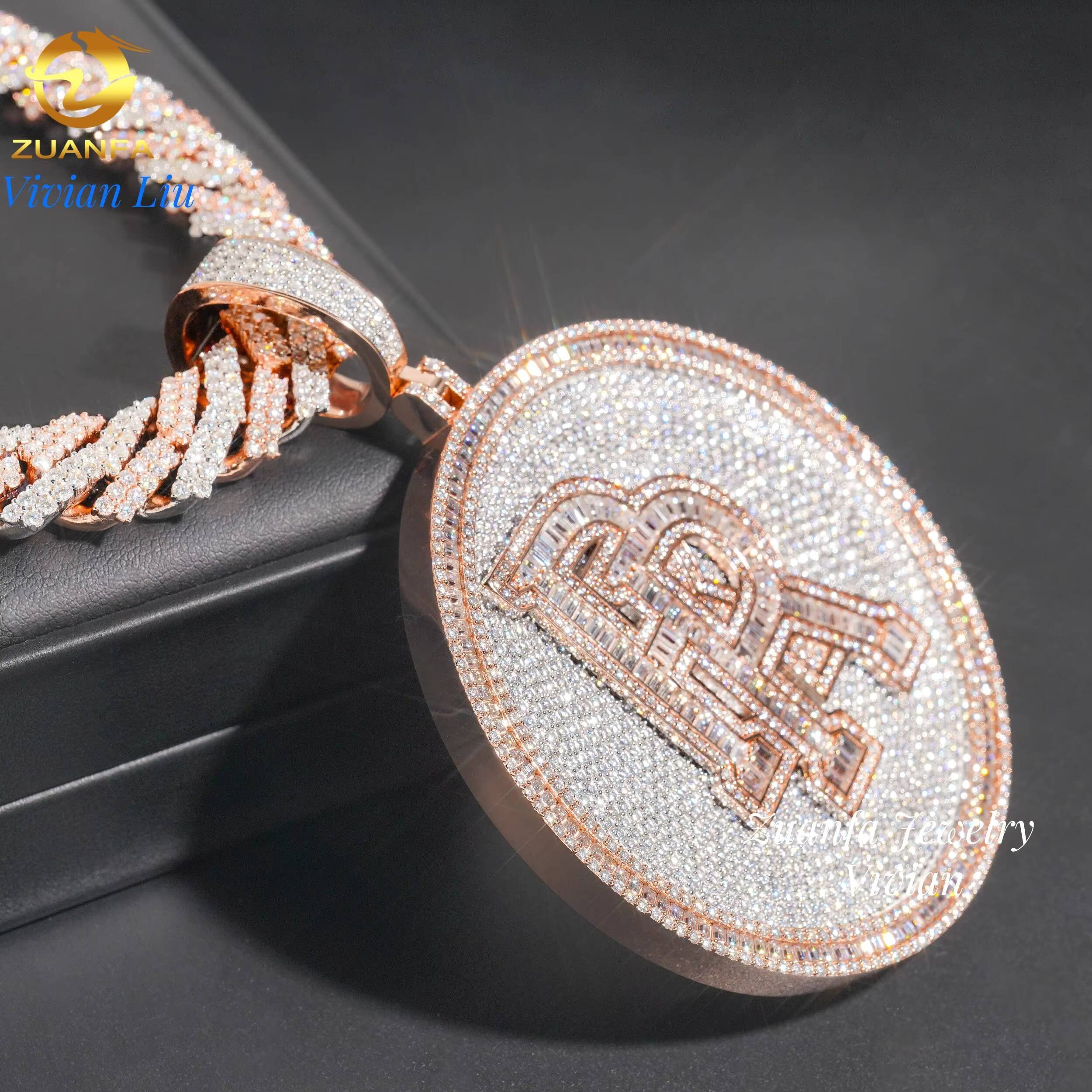 Sterling Silver 925 Pendants Vvs Moissanite Lab Diamond Custom Hip Hop Iced Out Chain Letter Name Pendant