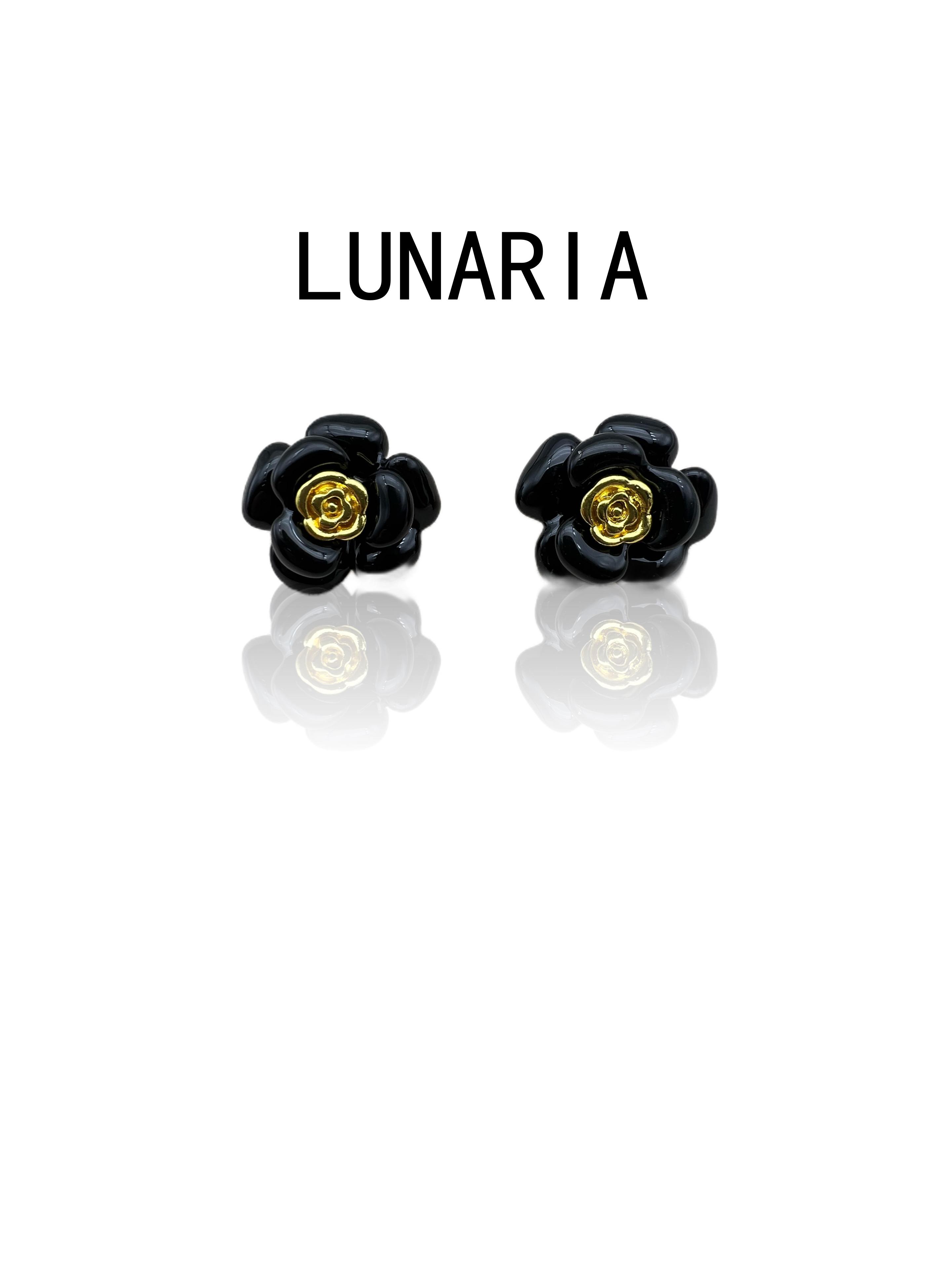 Minimalist Camellia Flower Earrings with 18k Gold Plating & 925 Sterling Silver Post for Women