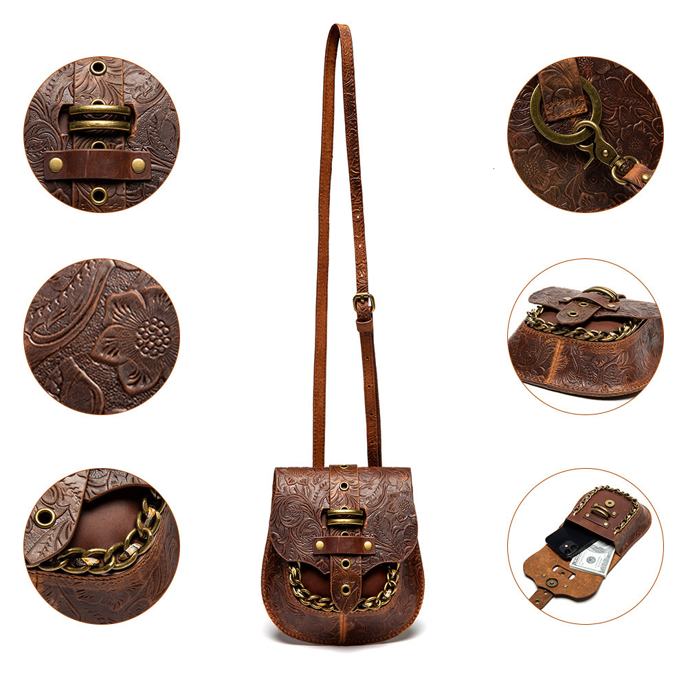 New Steampunk Women's Single Shoulder Wind Crossbody Chain Emed Shell Bag ddmymoon