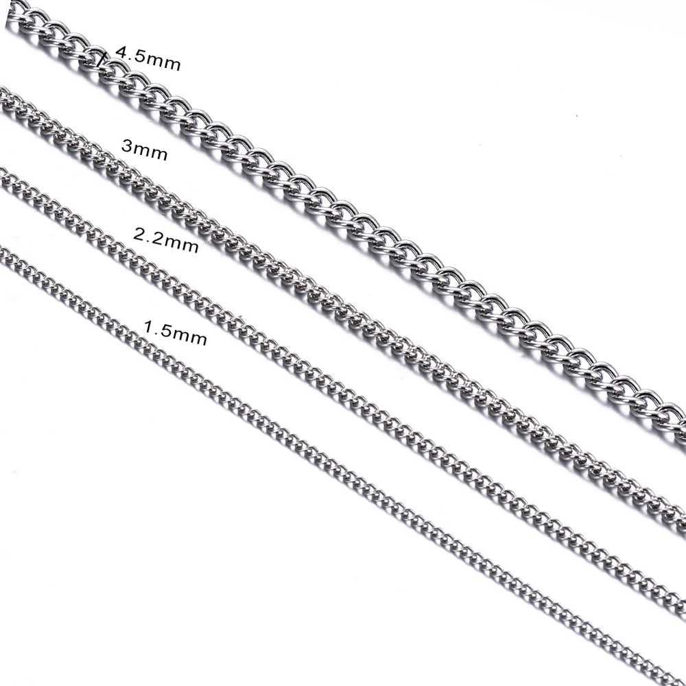1Pc Stainless Steel Basic Link Chain Necklace 1.5/2/3/4.5mm Necklace Chain for DIY Pendant Necklace Jewelry Making XJ250708
