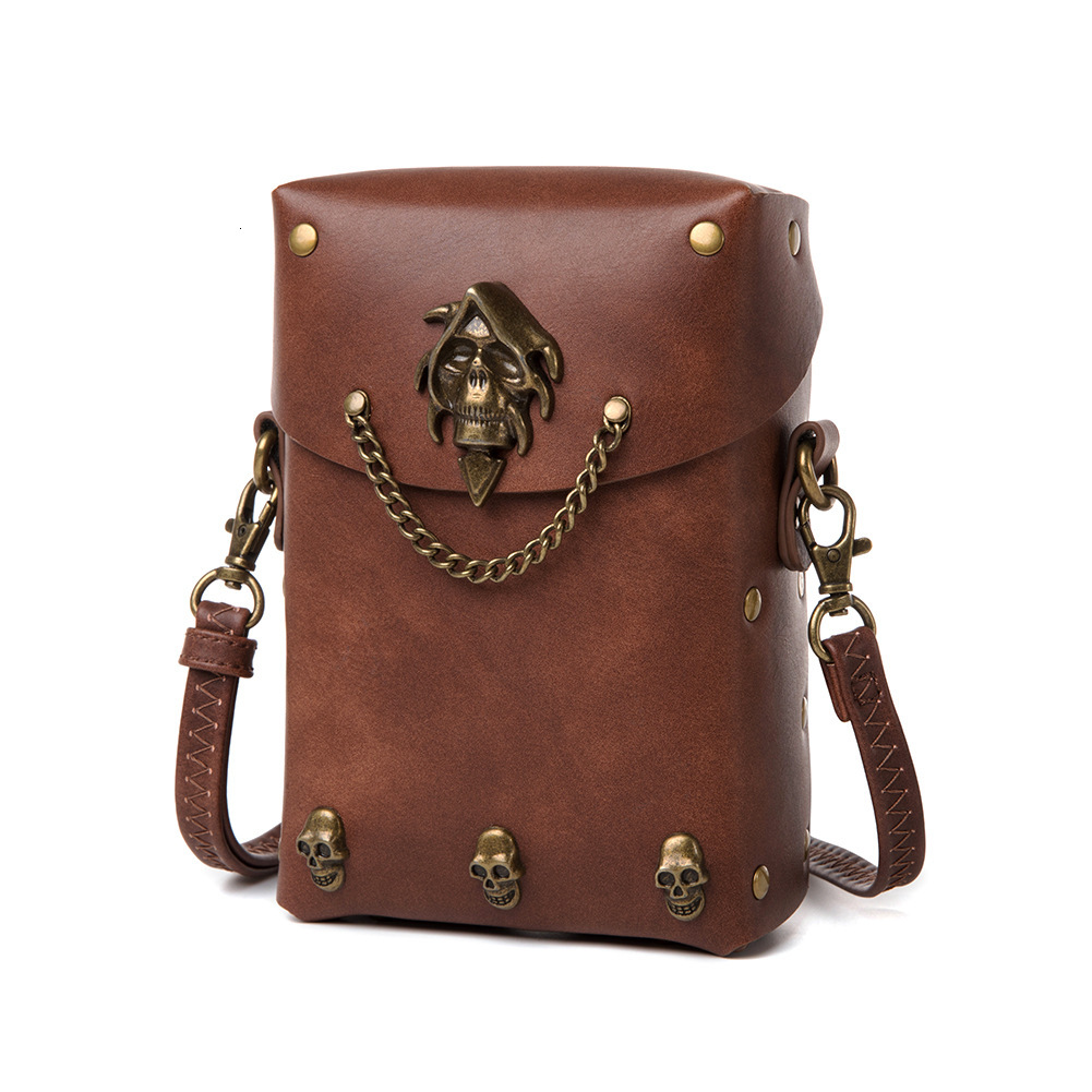 Color-Block Rivet PU Leather Women's Shoulder Medieval Steampunk Owl Small Square Crossbody Bag ddmymoon