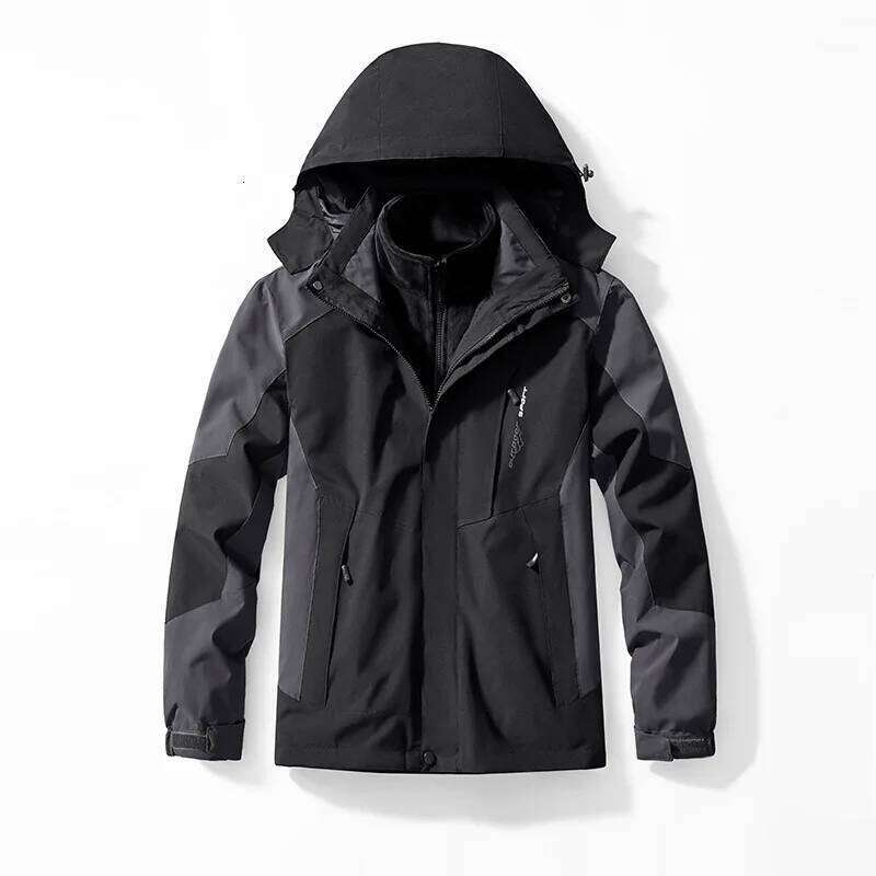 Unisex Two-pieces Sets 3 in 1 Parkas Jackets Male New Arrived Winter Men Outdoor Jacket Waterproof Hiking Windbreaker Coat
