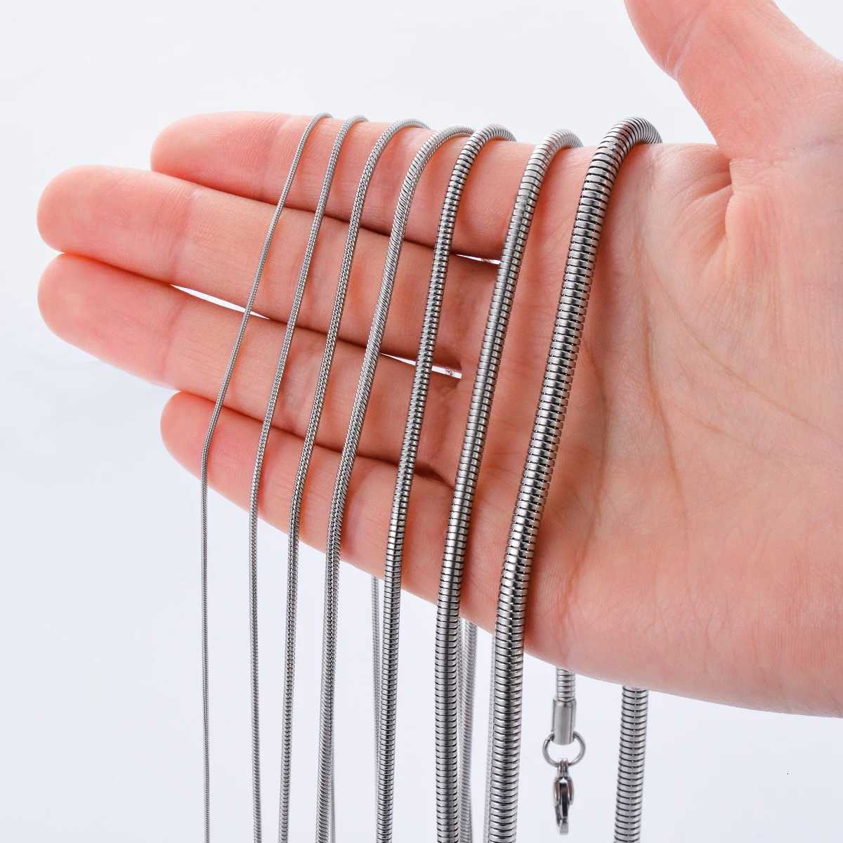 1 piece Stainless Steel Round Snake Chain Pendant Necklace For Men Women Necklace Jewelry XJ250708