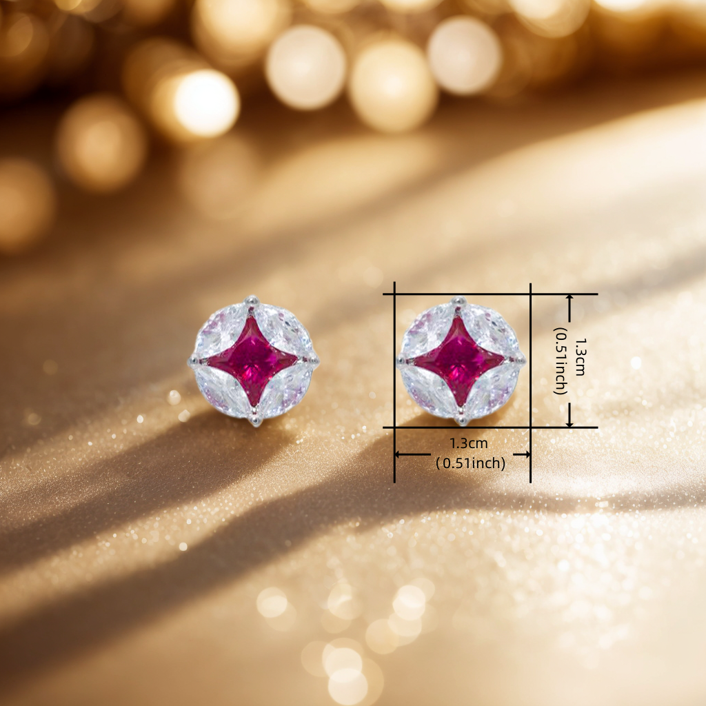 Women's Elegant Tiny Stud Earrings Premium 18-Karat Gold Over Sterling Silver Backing