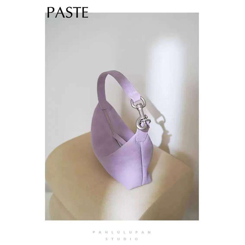 Real Lambskin Suede Leather Party for Women Hobo Shoulder Bag Single Crossbody Sac Underarm Dumpling Sweet Bags