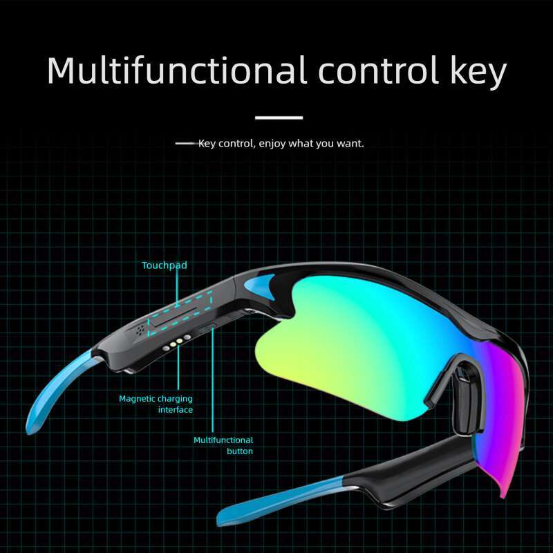 Smart Bluetooth Audio Glasses Earphones Wireless Air Conduction Outdoor Cycling Polarized designer Sunglasses Anti-Blue Light UV Protection