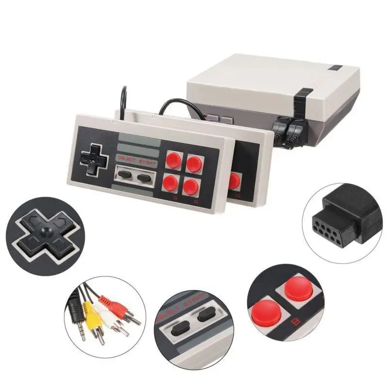 NES 620 Hot Original Handheld Home Game With Built-in Dual Connection TV and Classic FC Games Red and White Video Game Console