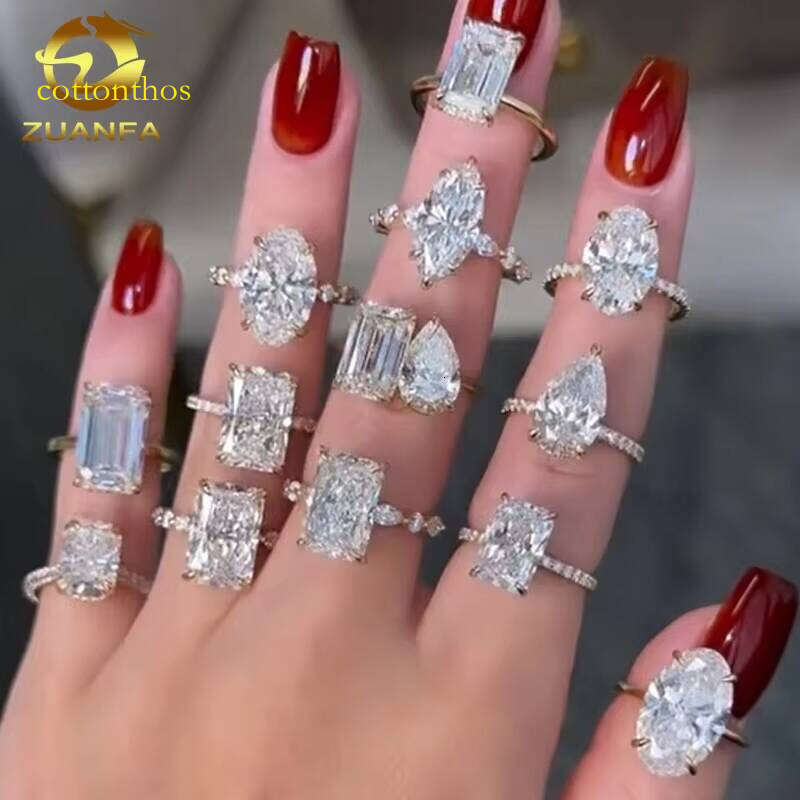 IGI Certified HPHT CVD Lab Grown Fancy Cut Dia 14K Real Gold Jewelry Engagement Wedding Ring for Women Man