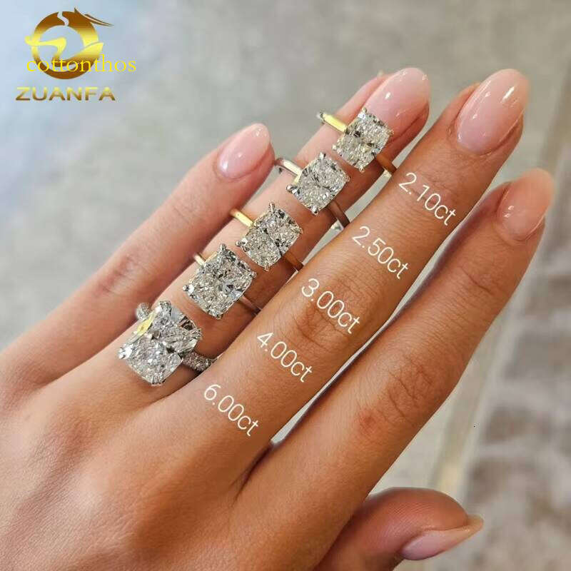 Jewelry NO MOQ Customize Manufacturer Direct Custom Design Fancy Cut Moissanite 10K 14K Solid Gold Lab Dia Ring