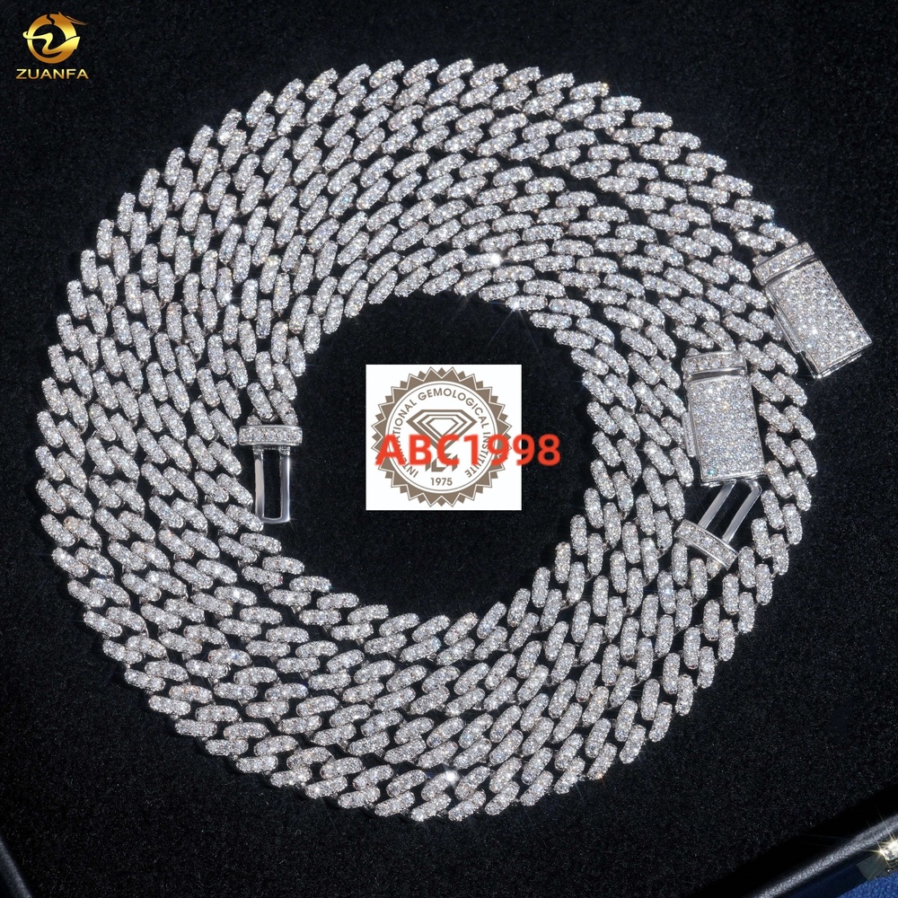 Custom Name Lock Clasp S925 Sterling Silver Iced Out 6MM Cuban Link Chain Hip Hop Lab Grown Diamond Necklace