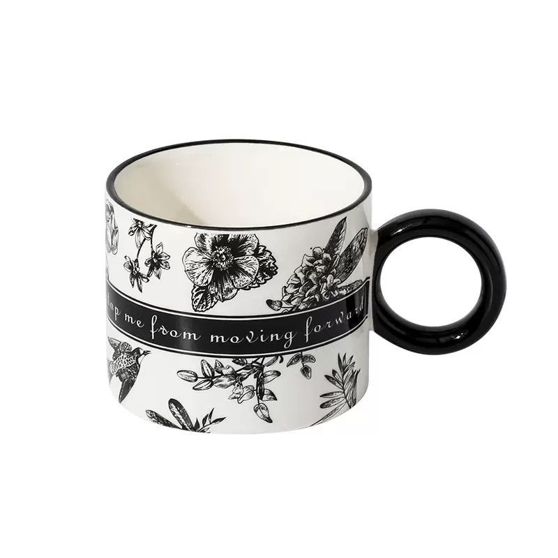 Luxury Designer Retro Creative Mugs Ceramic High Value With Lid Water Cup Home Coffee Cup Advanced Ins Style Cup Office Tumblers Tea Bottles Drinkware