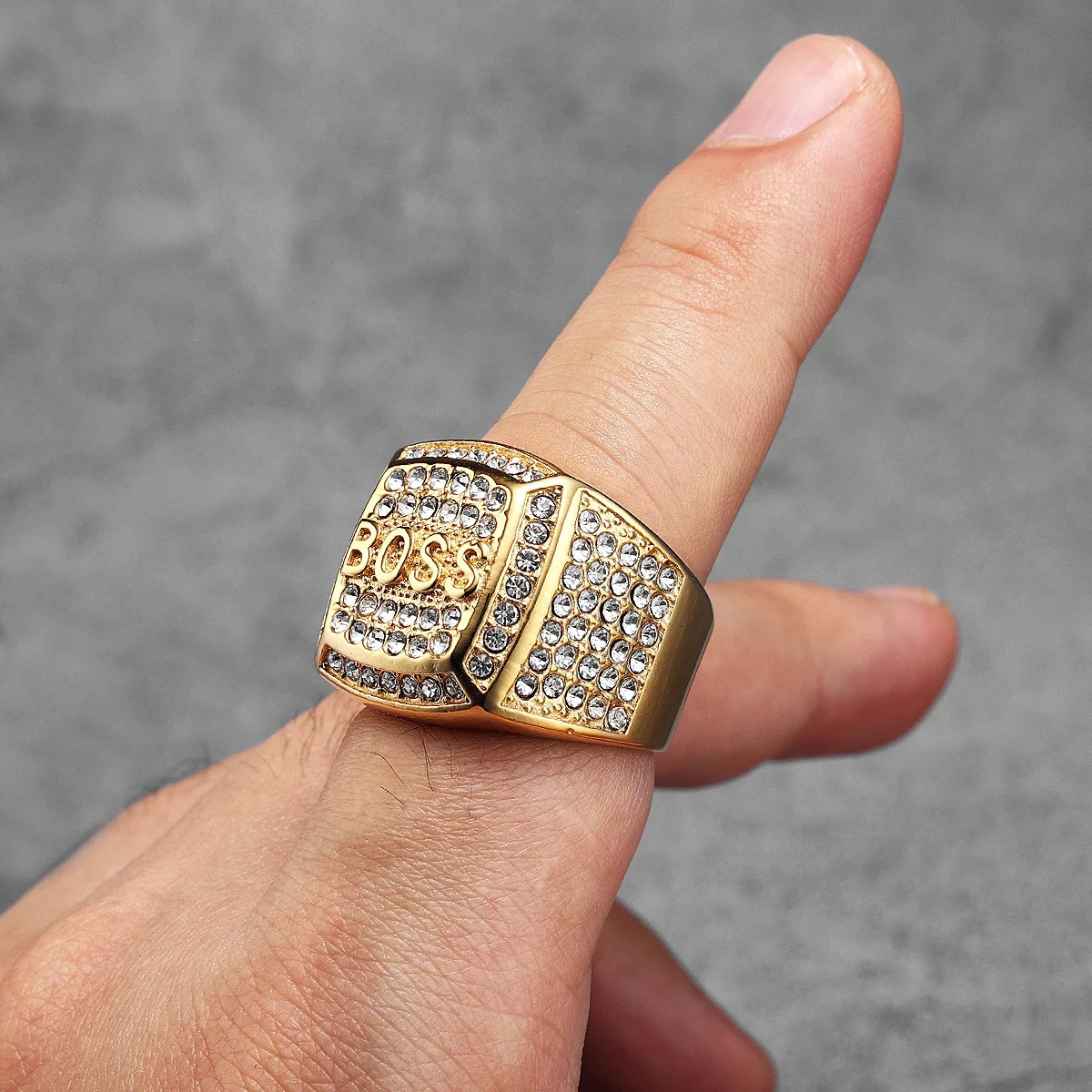 Shiny Gemstone Stainless Steel Men Rings Punk In For Male Women Fashion Jewelry Creativity Gift Wholesale Dropshiping 250723