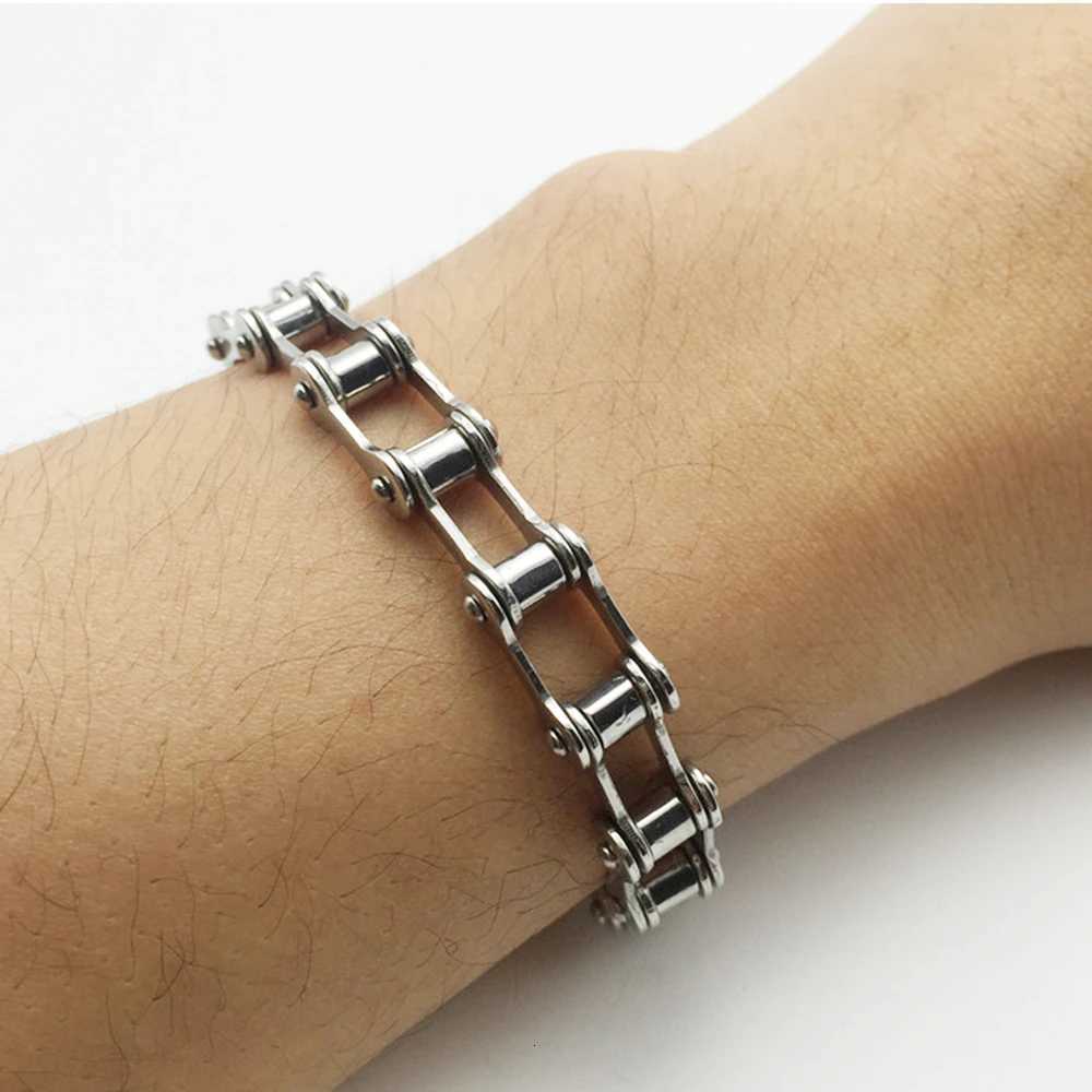 Top Quality Stainless Steel Biker Bracelet Mens Motorcycle Chain Punk Rock Male Fashion Bicycle Bracelets Wrist Chain Jewelry W250728