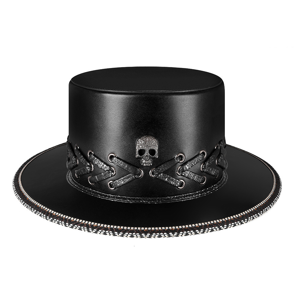 Halloween Decoration Punk Skull Black Top Hat Female Party Masquerade Photo Props ddmymoon