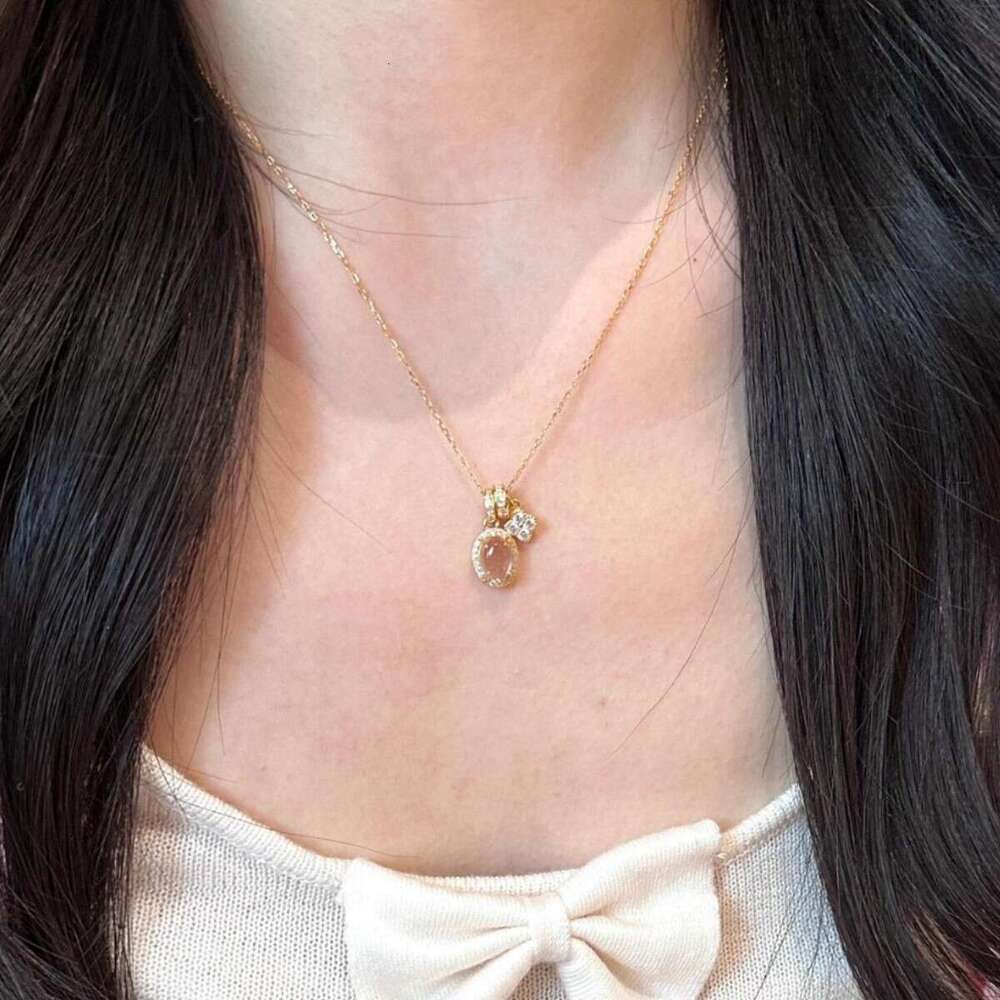 2025 New Lucky Clover Running Ring High Ice Egg Necklace Copper Material Zircon Women's High-end Jewelry