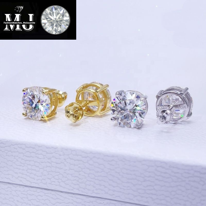 classic design sterg sier screw back GRA certificated dia moissanite stud earrings
