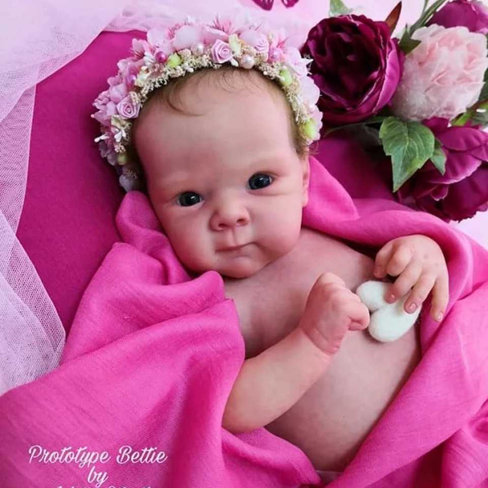 20 Inch Reborn Bettie 3D Skin Painted Kit With Eyelashes and Cloth Body Unassembled Reborn Baby Doll Parts DIY Molds W250728