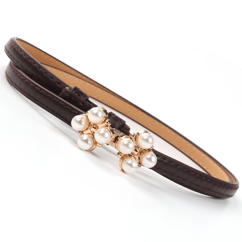 Designer Belt Cowhide Belts Woman Leather Belts Slim Belt Strap Luxury Women's Chain Belt Buckle Fashion Smooth Buckle Belt With Strap