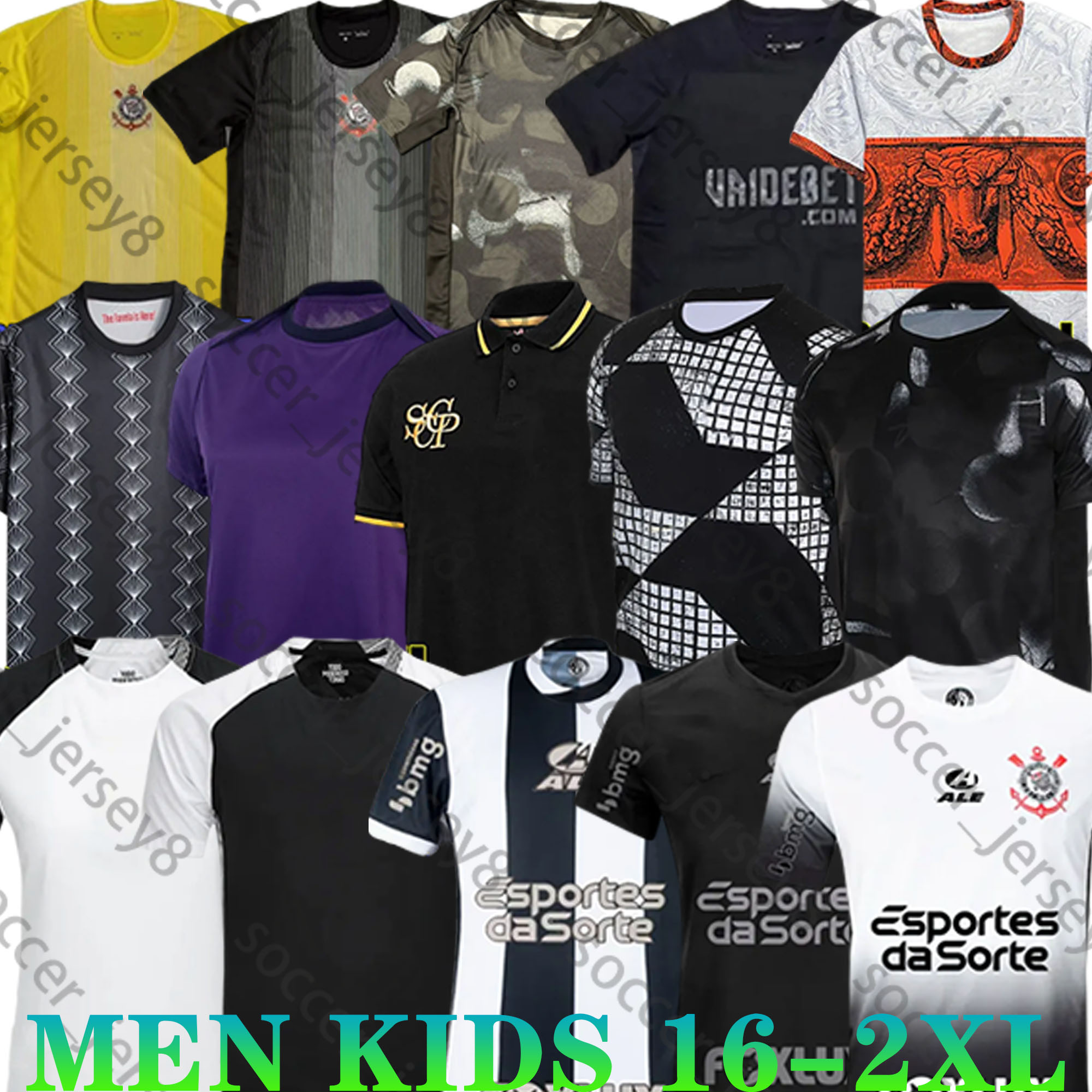 25 26 Timao Soccer Jerseys CorinthiansS YURI PAULINHO ALBERTO F.TORRES ROMERO TALLES MAGNO CARRILLO D. GARRO MARTINEZ TORRES CACA 2025 2026 men football shirt kids Kit