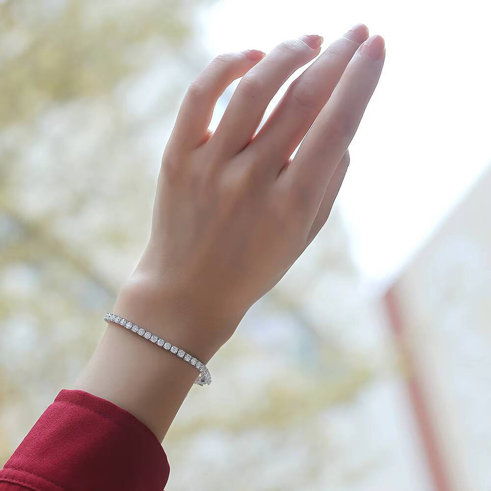 Zhanlong 12462 Full Pave Moissanite S925 Silver with 18K Gold Plated for Party Evening Wear Bracelet