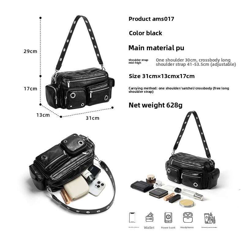 Designer Bag Tote bag Shoulder Bag Designer Tote Trendy Cool Motorcycle For Women High End Multi Pocket Underarm Niche Crossbody