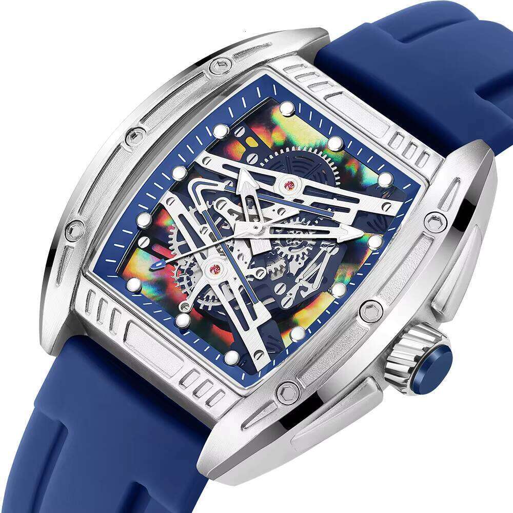DHgargets MEGIR 338G Skeleton Watch - Fashion Unisex Casual Watch with Luminous Hands, 30M Waterproof, Silicone Strap, Quartz Movement