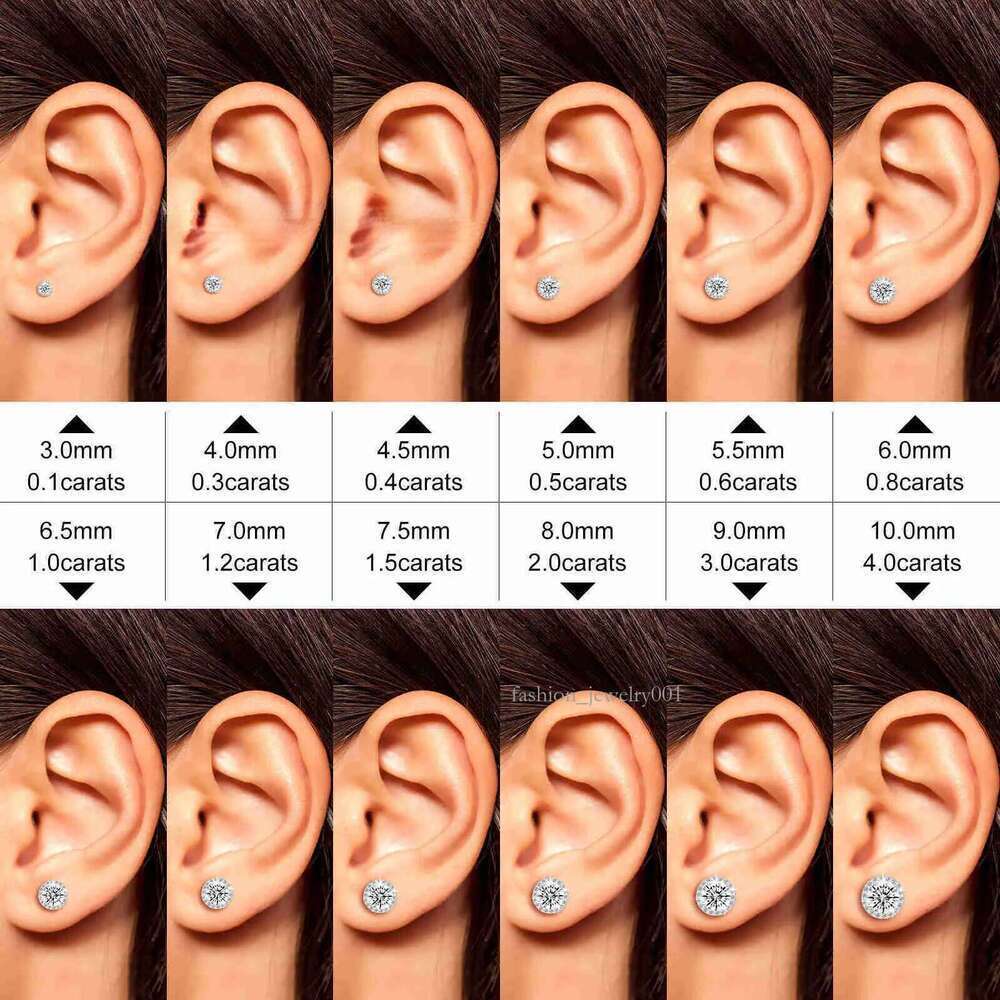 Fine Jewelry Screw Back Women Gold Plated Sterling Sier Iced Out VVS Moissanite Dia Halo Stud Earrings For Men