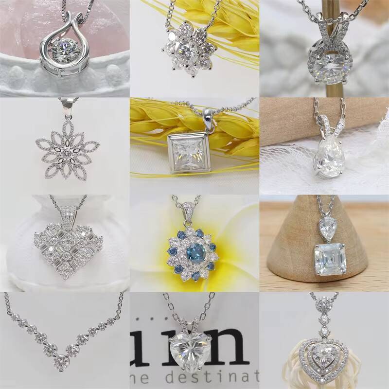 Custom Fine Jewelry Hiphop Sparkling Hand Shape Moissanite Pendant Necklace Sterling Silver925 Iced Out Moissanite Cuban Chain