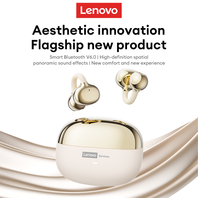 LenovoServices Wireless Fashion design Headphones Ear Clip Bluetooth 6.0 Headset Long Battery Life Sports Earphones HIFI Stereo IPX4 waterproof LE302