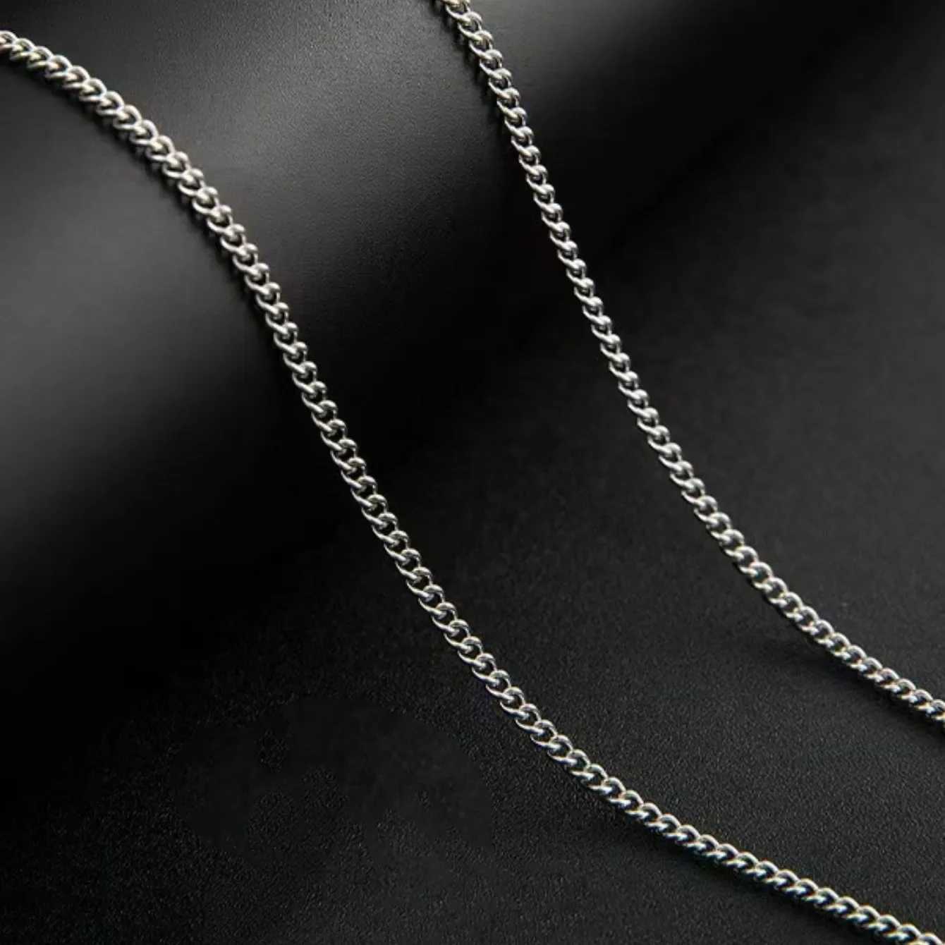 3mm Mens Cuban Chain Necklace Simple Stainless Steel Necklace Fashion Titanium Steel Jewelry Trend Accessories Gift XJ250708