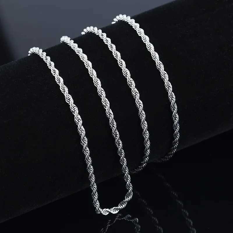925 Sterling Silver 2MM Twist Chain Necklace for Women 16-30 Inches Fashion Designer Party Wedding Charm Jewelry Fine Gifts XJ250708