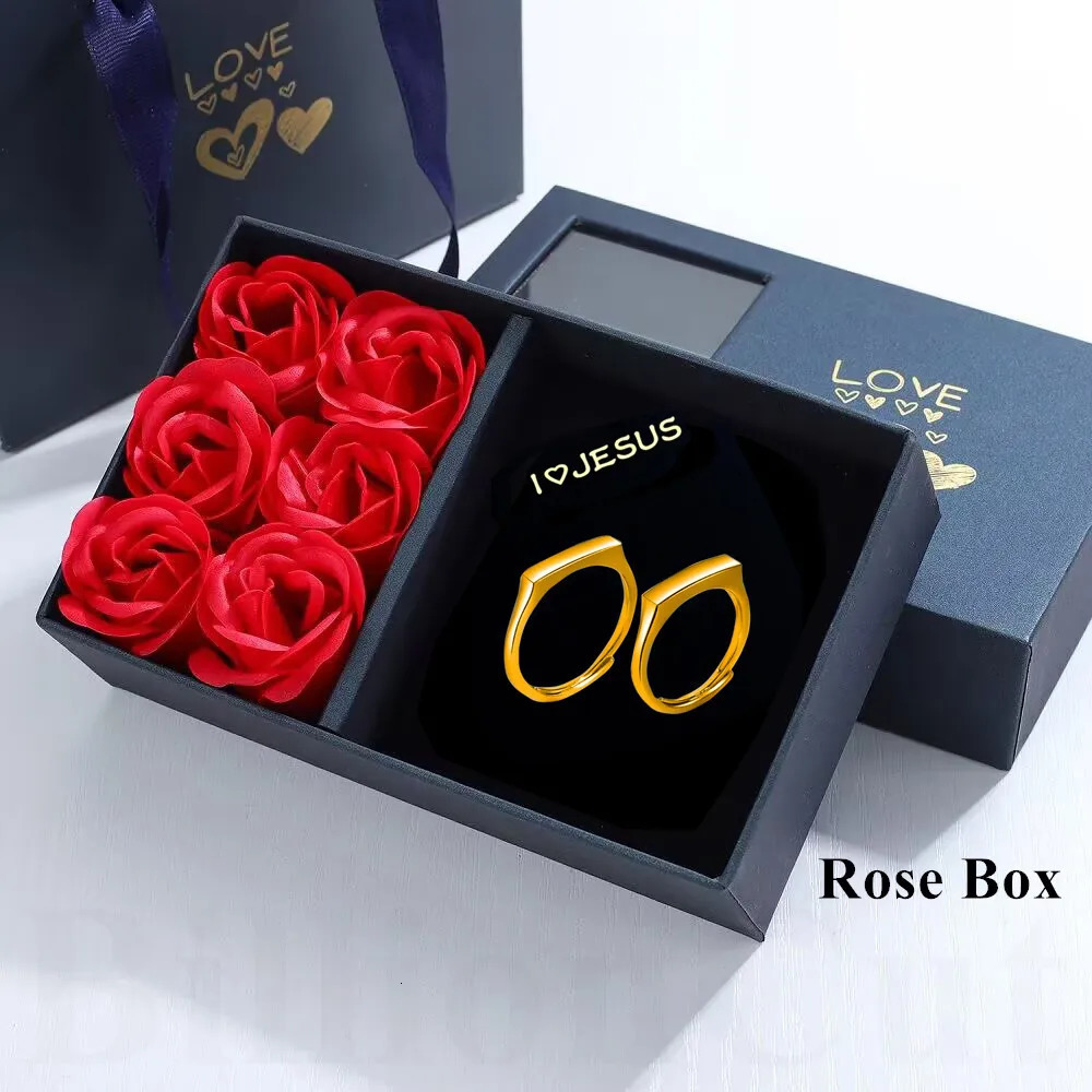 I Love Jesus 925 Sterling Silver Jewelry Projection Adjustable Ring Reflecting Ring for Couple Meaningful Gift 250723