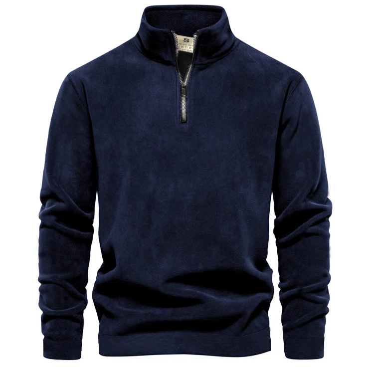 Men's Hoodie Men's Casual Pullover Jacquard Hoodie Stand-up Collar Cardigan Hoodie