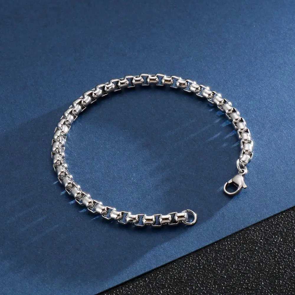 2/2.5/3/4/5/6/7mm Square Link Chain Bracelet for Men and Women Stainless Steel Jewelry W250728