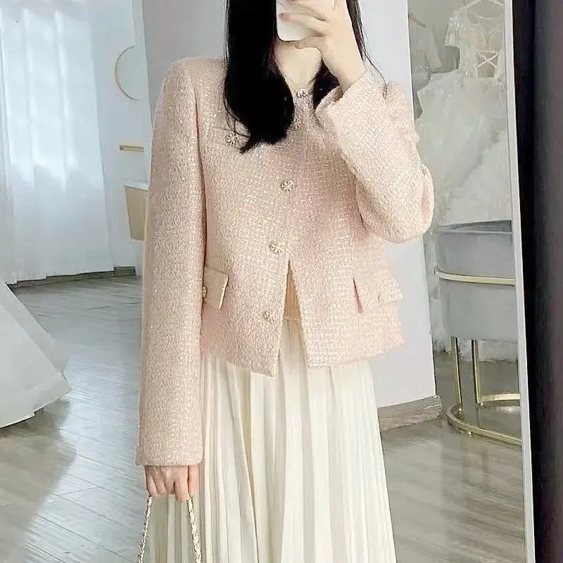 Fashion Small Fragrance Style Coat Womens Spring and Fall Elegant French Short Jacket Slim Casual Tweed Top Y2K 250728