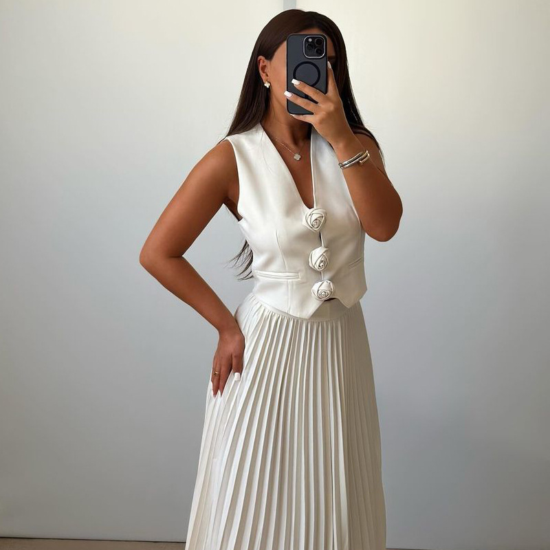 Free shipping designer dress for women Fashionable dress with breathable drape and casual long skirt