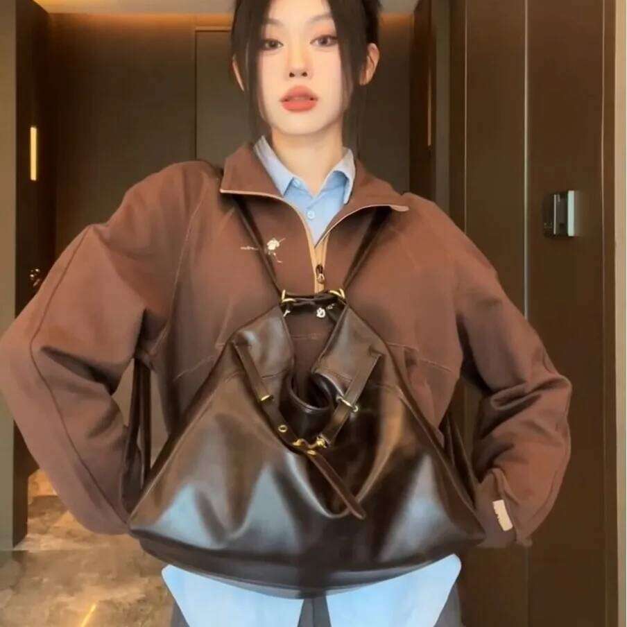 2025 New Large Tote Backpack For Women, Stylish & Spacious Maillard Shoulder Bag, Versatile Casual Travel Work Purse, Quick Sale