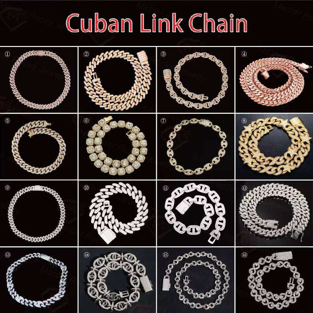 Hiphop Necklace Bling Iced Out 6mm Sterling Sier Miami VVS Moissanite Cuban Link Chain