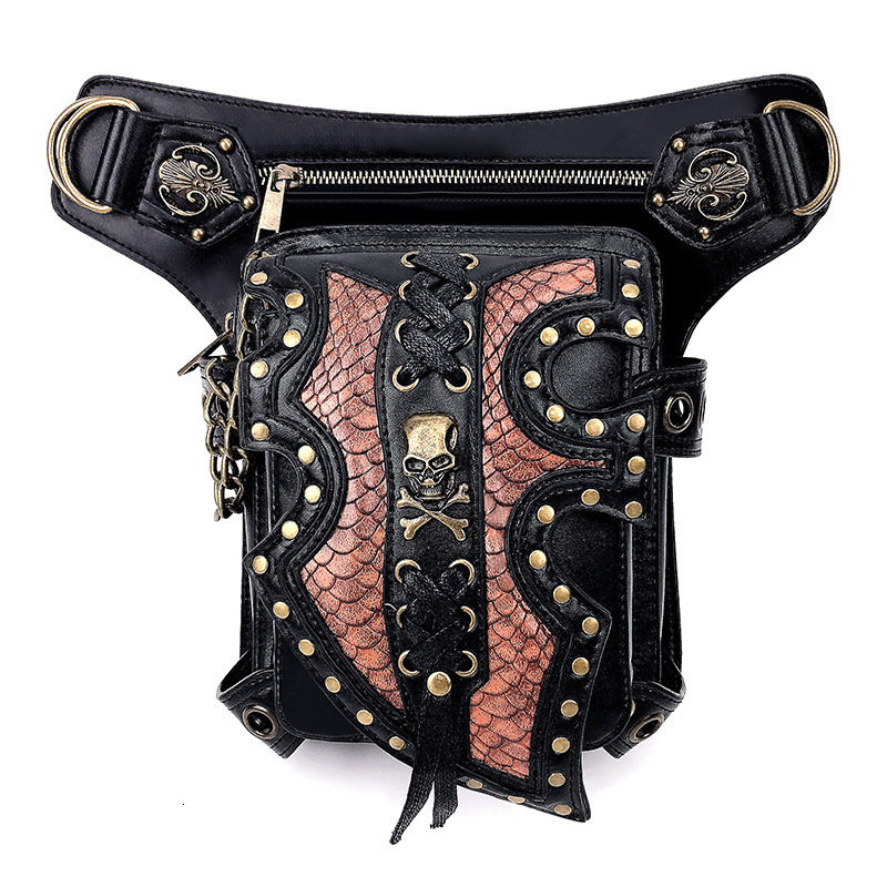 2024 New Fashion Steampunk Motorcycle Single Shoulder Crossbody Women's Waist Bag Men's ddmymoon