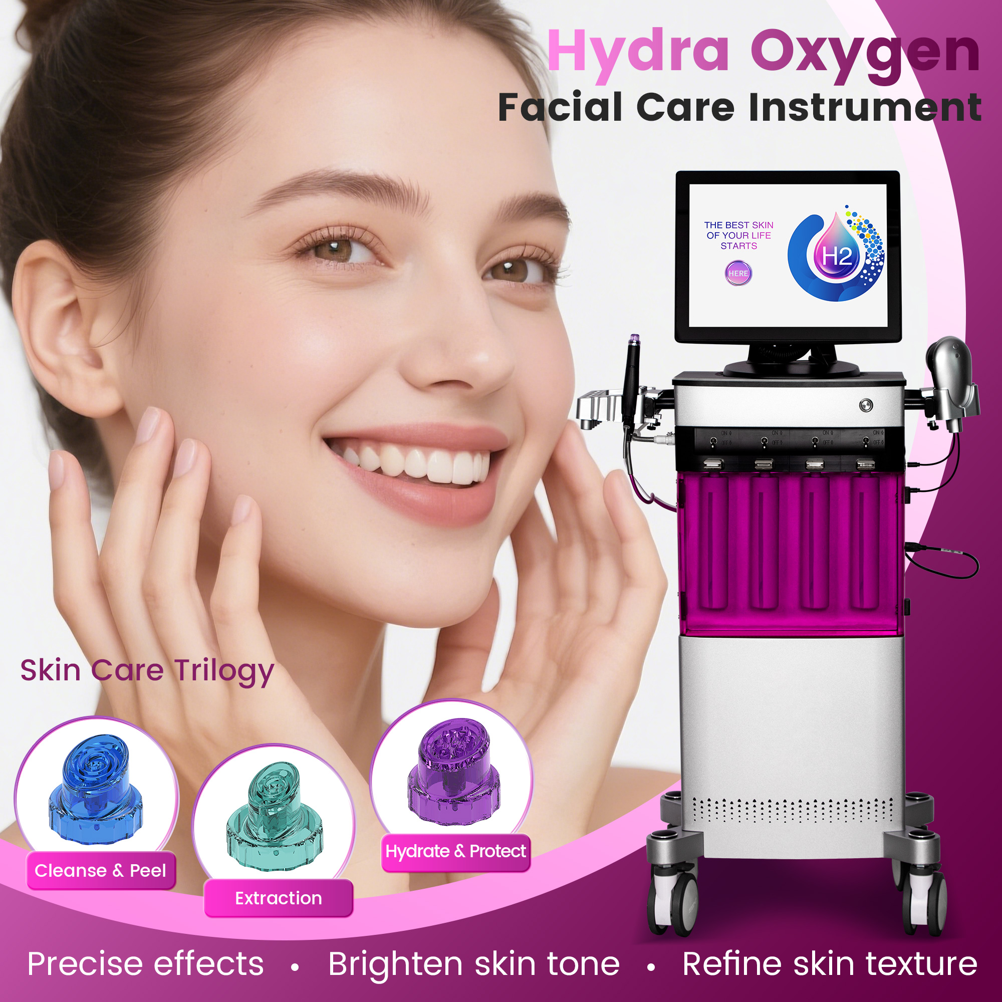 Oxygen Water Facial System Beauty Instrument, Multifunction Facial Spa Equipment Multifunctional Skin Rejuvenation and Firming Beauty Equipment