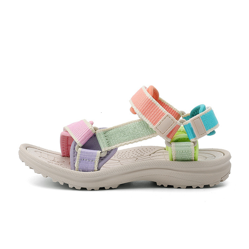 Dopamine Kids Girls Sandals Summer Soft Sole Comfortable Little Girl Princess Children's Open-Toe Beach Shoes Macaron