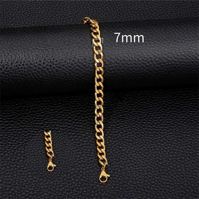 3-11mm Thick Waterproof Chain Bracelet for Men Stainless Steel Cuban Chain Wristband Classic Punk Heavy Mens Jewelry Gift W250728