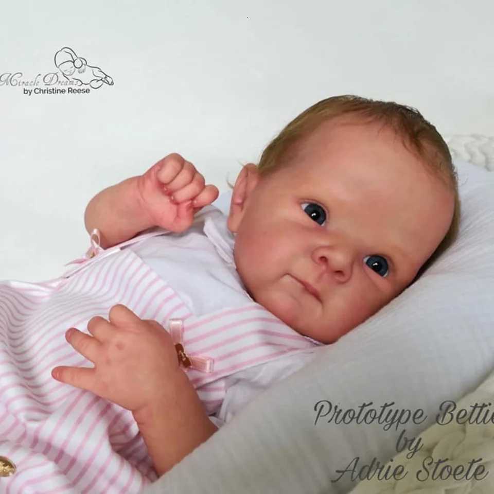 20 Inch Reborn Bettie 3D Skin Painted Kit With Eyelashes and Cloth Body Unassembled Reborn Baby Doll Parts DIY Molds W250728