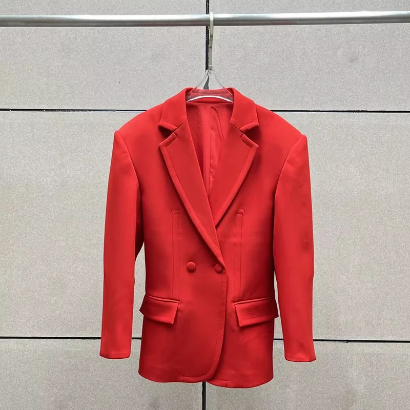 Womens Jacket with ThreeDimensional Silhouette LongSleeved Shoulder Pads Blazer for Women 250728
