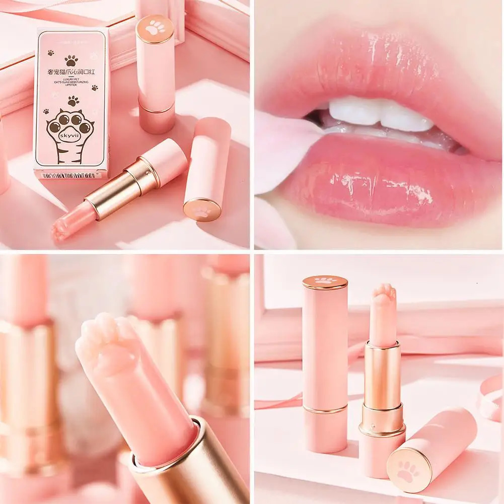 Cat Paw Shaped Cute Pink Lips Balm Natural Plant Nourishing ing Fade lip lines soothing Lip Care 250726