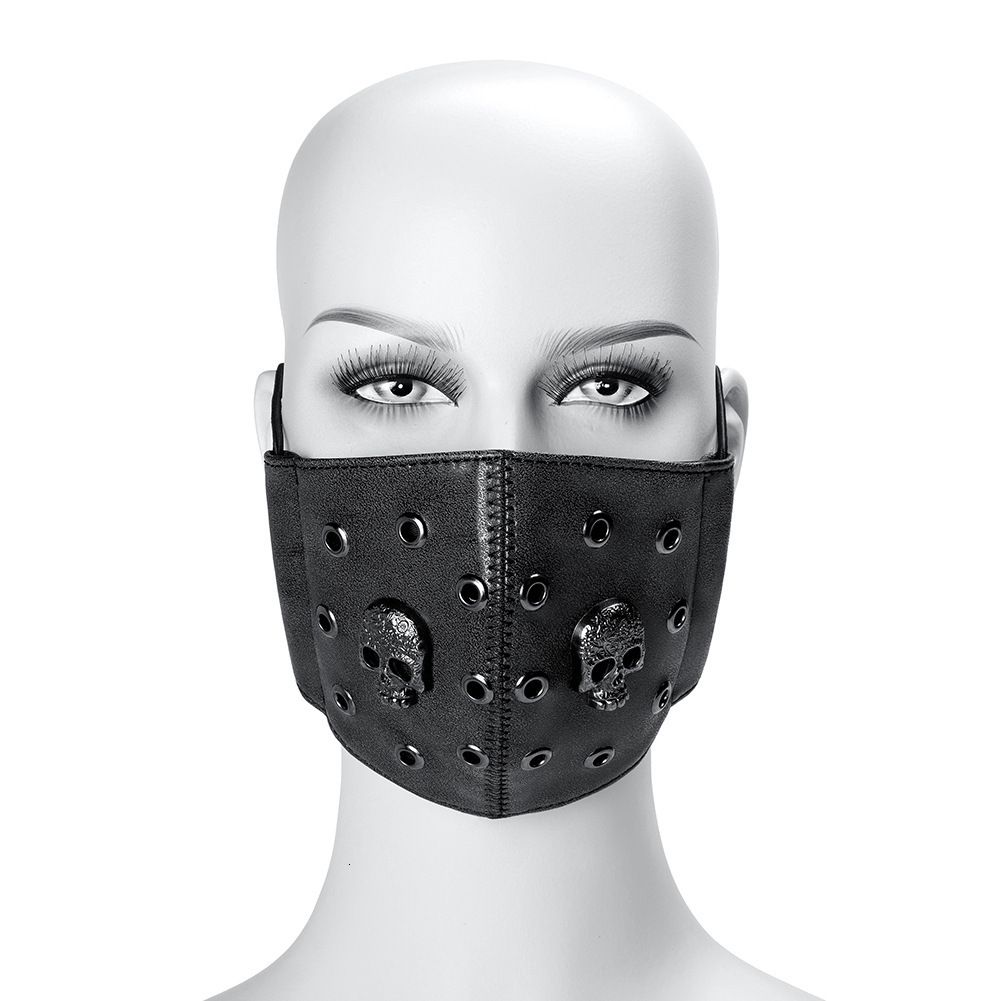 Punk PU Leather Unisex Skull PM2.5 Dust Mask Performance Costume Accessory ddmymoon