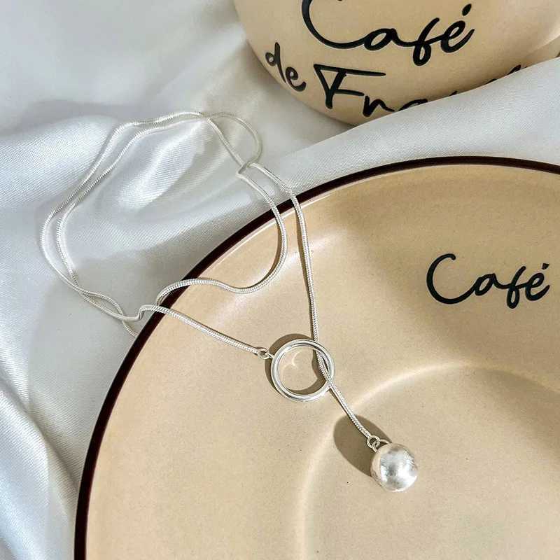 Adjustable Sterling Silver Charm Necklace for Women Round Pendant Fashion Jewelry Gift Z250910