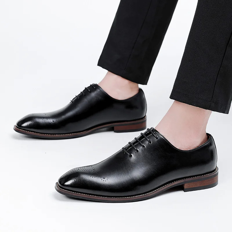 Retro Mens Wedding Oxfords Shoes Handmade Quality Pu Leather 2025 Autumn Elegant Black Formal Social Party Shoes Man Size 45 250723