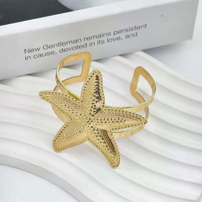 Women's Fashion Metal Starfish Shell Arm Ring Daily Commute Holiday Beach Style Bracelet