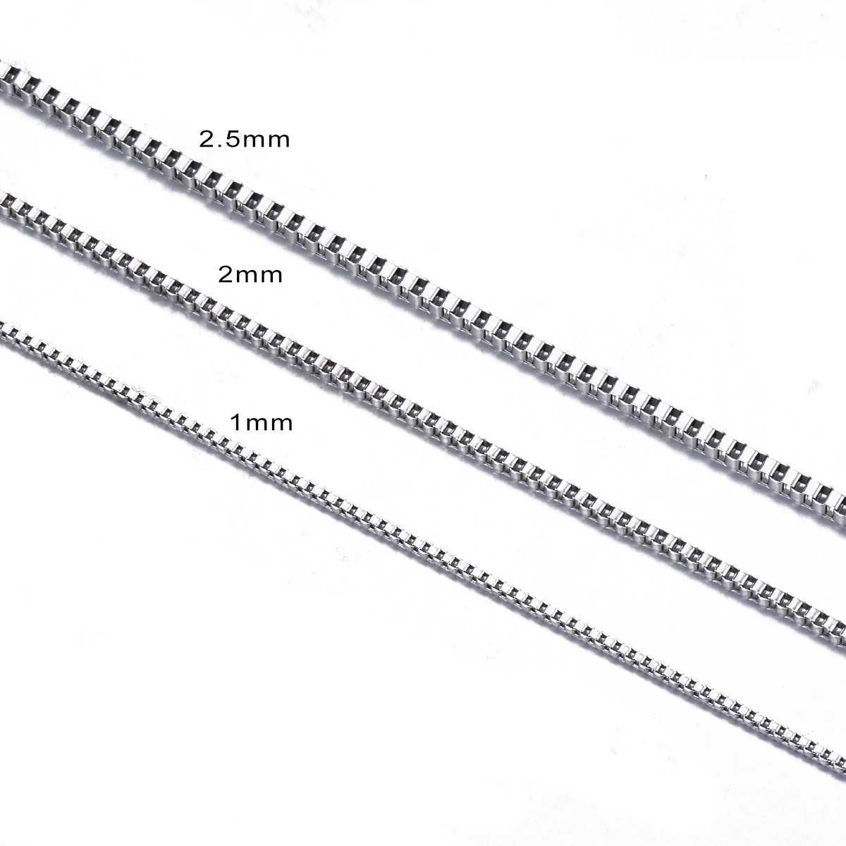1.5mm 2mm 2.5mm 3mm Stainless Steel Box Chain Necklace DIY Jewelry Findings Making for Men and Women Wholesale Link Chains Accessories XJ250708